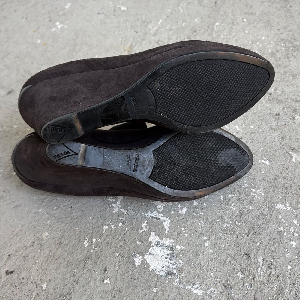 Prada sport 1990s suede wedge Mary Jane’s - Picture 8 of 9